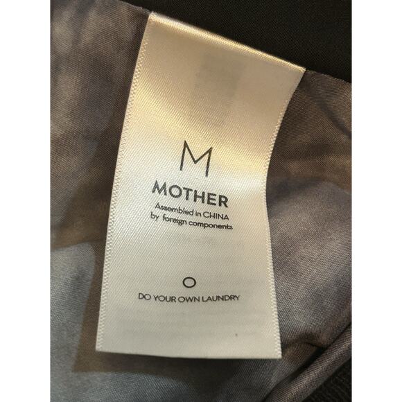 MOTHER Women's The Letterman Faux Fur Bomber Jacket Black - Size Medium - Picture 8 of 11